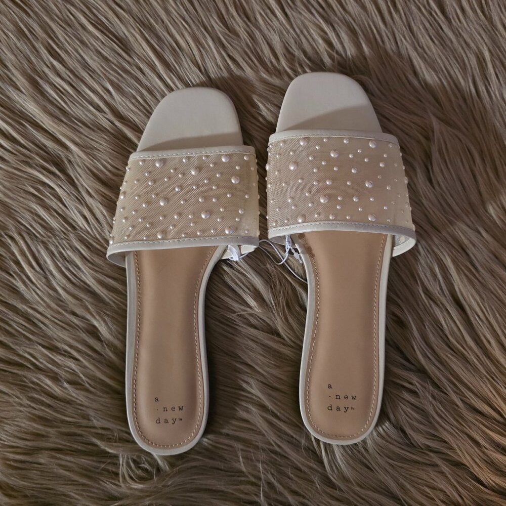 Elain Pearl Mesh Slide SANDALS